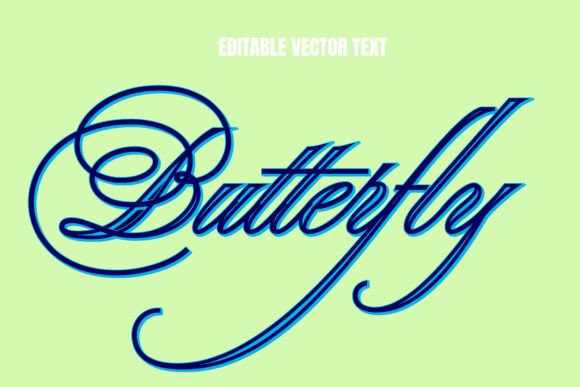 Butterfly Editable Text Effect Guide