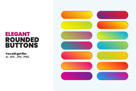 Elegant Rounded Bright Color Buttons
