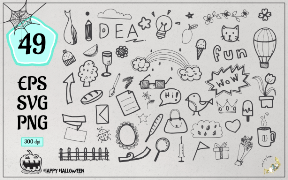 Enhancing Digital Design with Web Element Doodle Vector Graphics