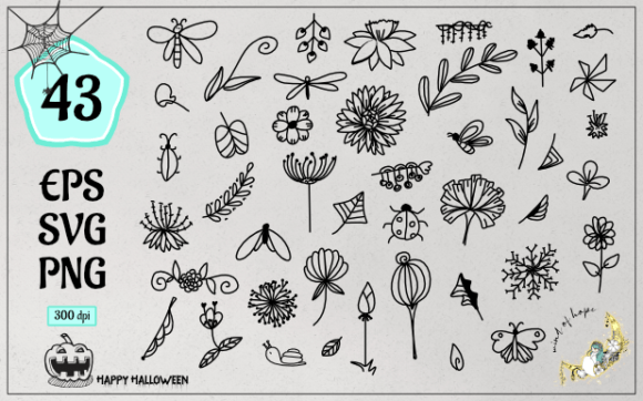 Enhancing Digital Design Workflows with Versatile Flower Doodle Elements