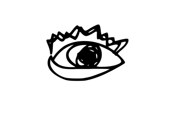 Evaluating the Eye View Doddle Graphic Icon Symbol for Digital and Print Design