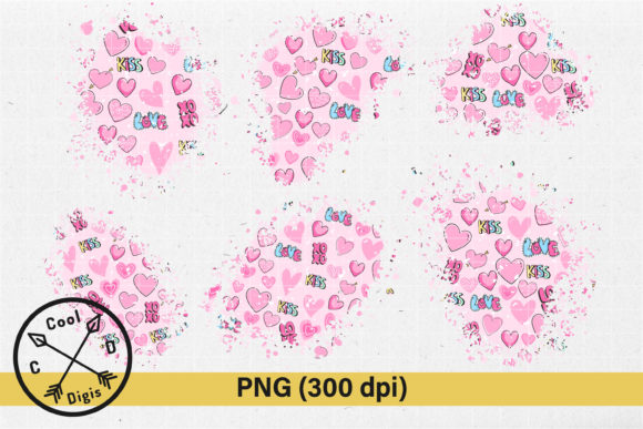 Pink Doodle Heart Valentine Patches