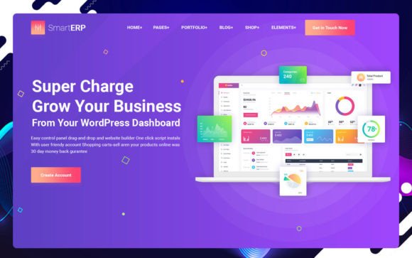 Smart ERP Hero Header: Modern Design