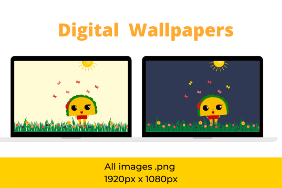Taco Girl Desktop Wallpaper: A Clean and Cute Digital Background